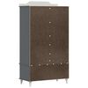vidaXL Kr&eacute;t&aacute;val &Iacute;rt Dresser ROROS Sz&uuml;rke &eacute;s Feh&eacute;r 90 x 45 x 165 cm