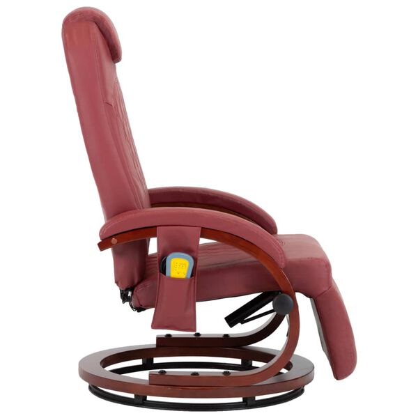 vidaXL bordó műbőr dönthető masszírozó TV-fotel