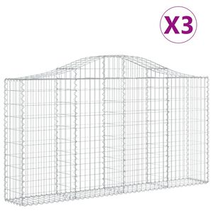 vidaXL 3 db &iacute;ves horganyzott vas gabion kos&aacute;r 200x30x100/120 cm