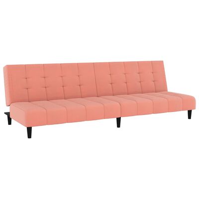 vidaXL kétszemélyes rózsaszín bársony kanapéágy