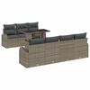 vidaXL Kerti Kanap&eacute; Szett 8 db Sz&uuml;rke Poly Rattan