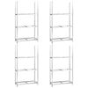 vidaXL 4 db ez&uuml;stsz&iacute;nű 3 szintes ac&eacute;l gumiabroncstart&oacute; 110x40x200 cm