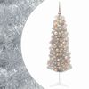 vidaXL Karcs&uacute; műkar&aacute;csonyfa g&ouml;mb&ouml;kkel 150 cm 150 LED Meleg feh&eacute;r
