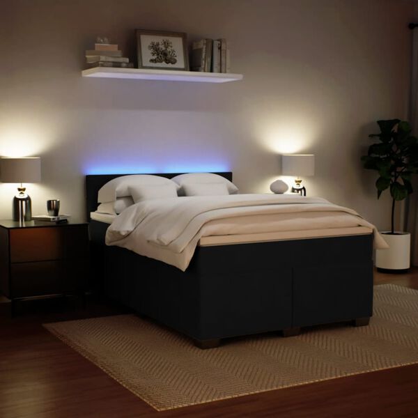 vidaXL fekete b&aacute;rsony rug&oacute;s &aacute;gy matraccal 140x200 cm