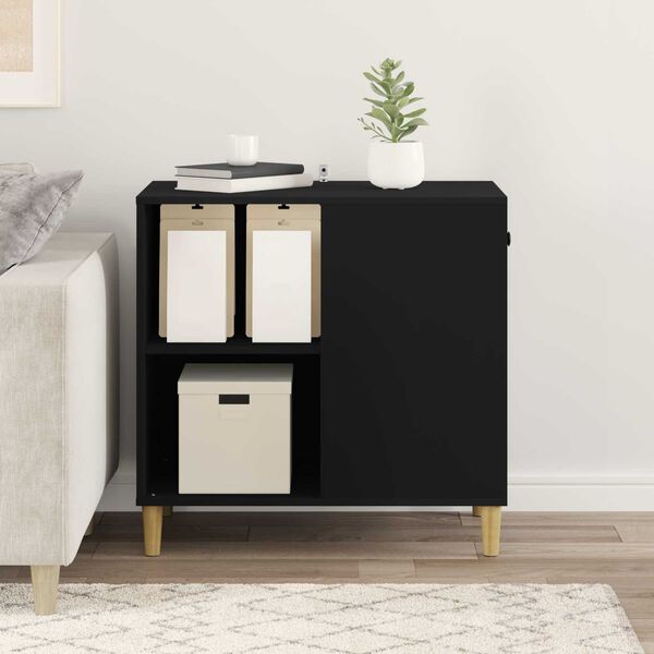 vidaXL Macska H&aacute;z Fekete 72 x 42,5 x 70 cm Faanyag