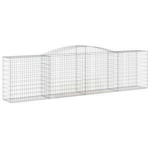 vidaXL &iacute;ves horganyzott vas gabion kos&aacute;r 400x50x100/120 cm