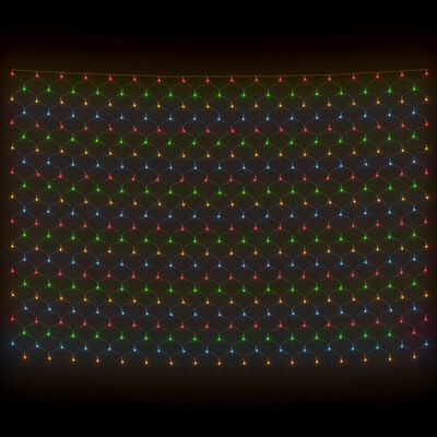 vidaXL színes kültéri hálós karácsonyi világítás 544 LED-del 4 x 4 m