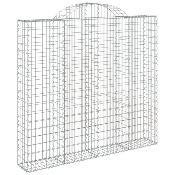 vidaXL 30 db íves horganyzott vas gabion kosár 200x50x180/200 cm