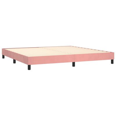 vidaXL rózsaszín bársony rugós és LED-es ágy matraccal 200x200 cm