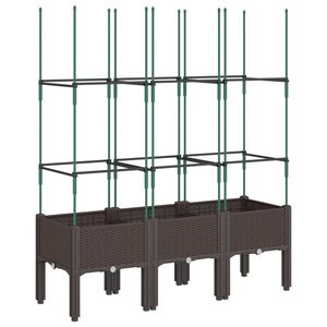 vidaXL barna polipropil&eacute;n r&aacute;csos kerti &uuml;ltetől&aacute;da 120 x 40 x 142,5 cm