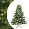vidaXL Mű kar&aacute;csonyfa 150 LED-del &aacute;llv&aacute;nnyal Z&ouml;ld 150 cm PE &eacute;s PVC
