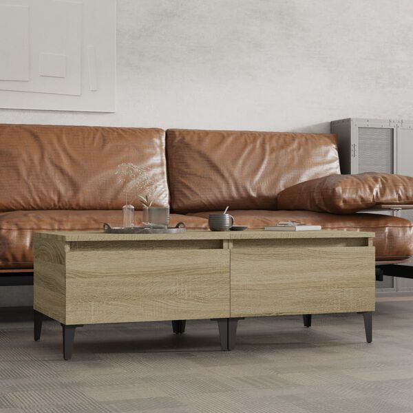 vidaXL 2 db sonoma t&ouml;lgy sz&iacute;nű szerelt fa kisasztal 50x46x35 cm