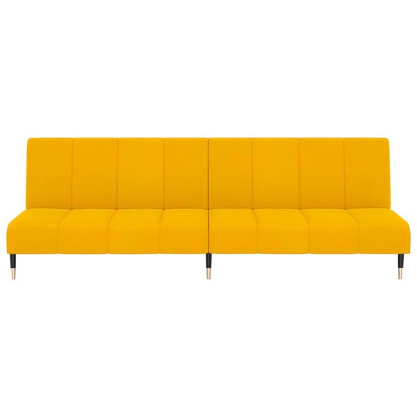 vidaXL k&eacute;tszem&eacute;lyes s&aacute;rga b&aacute;rsony kanap&eacute;&aacute;gy