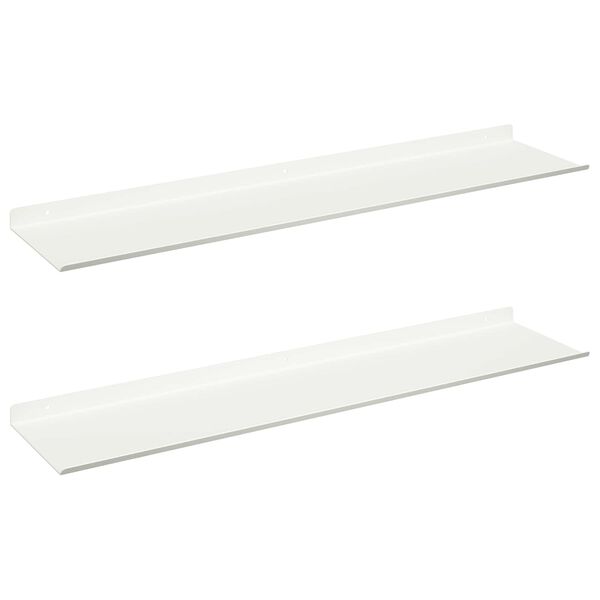 vidaXL Lebegő polc Falra szerelhető 2 pcs Feh&eacute;r 80 x 18 x 2,5 cm Ac&eacute;l