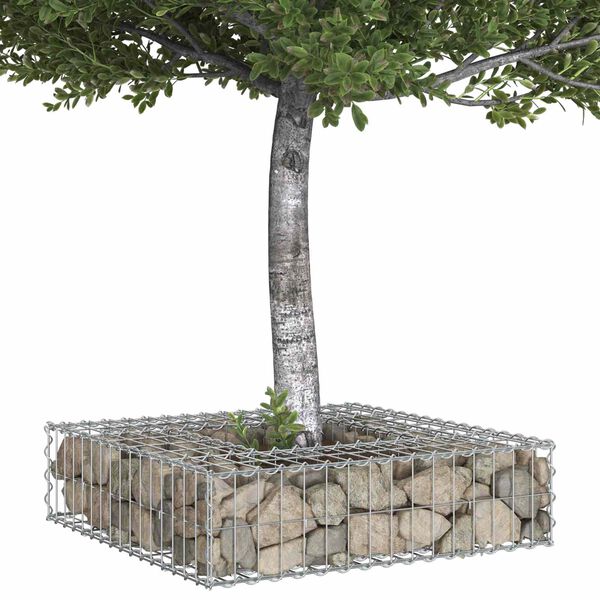 vidaXL Gabion emelt &aacute;gy Ez&uuml;st 80 x 80 x 20 cm Horganyzott ac&eacute;l