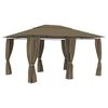 vidaXL t&oacute;psz&iacute;nű kerti pavilon f&uuml;gg&ouml;ny&ouml;kkel 4 x 3 m 180 g/m&sup2;