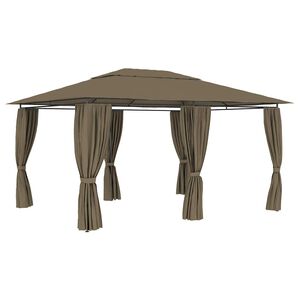 vidaXL t&oacute;psz&iacute;nű kerti pavilon f&uuml;gg&ouml;ny&ouml;kkel 4 x 3 m 180 g/m&sup2;