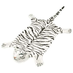 vidaXL feh&eacute;r pl&uuml;ss tigris szőnyeg 144 cm