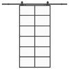 vidaXL fekete ESG &uuml;veg tol&oacute;ajt&oacute; f&eacute;mszerelv&eacute;ny-szettel 102x205 cm