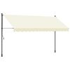 vidaXL kr&eacute;msz&iacute;nű sz&ouml;vet &eacute;s ac&eacute;l feltekerhető napellenző 350 x 150 cm