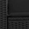 vidaXL 2 szem&eacute;lyes fekete polyrattan kerti kanap&eacute; p&aacute;rn&aacute;val