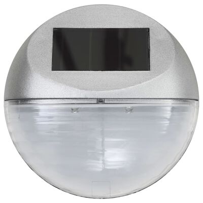vidaXL 24 db ezüstszínű kerek kültéri napelemes LED falilámpa