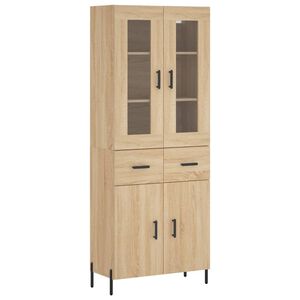 vidaXL sonoma t&ouml;lgy szerelt fa magasszekr&eacute;ny 69,5 x 34 x 180 cm