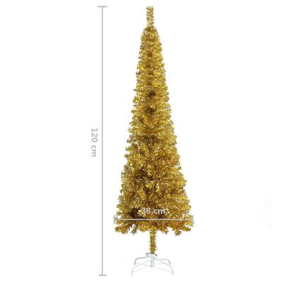 vidaXL aranyszínű vékony karácsonyfa 120 cm