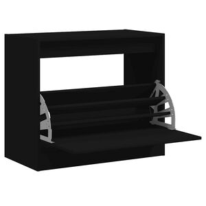 vidaXL fekete szerelt fa cipőszekr&eacute;ny 80x42x69 cm