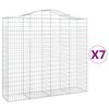 vidaXL 7 db &iacute;ves horganyzott vas gabion kos&aacute;r 200x50x180/200 cm