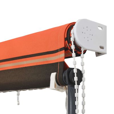 vidaXL narancssárga és barna feltekerhető napellenző LED-del 250 x 150 cm