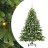 vidaXL Mű kar&aacute;csonyfa 150 LED-del &aacute;llv&aacute;nnyal Z&ouml;ld 120 cm PE &eacute;s PVC