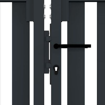 vidaXL antracitszürke kétajtós acél kerítéskapu 306 x 150 cm