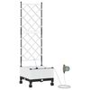 vidaXL Kertivir&aacute;gtart&oacute; &Ouml;nt&ouml;zővel &eacute;s Kerekekkel Feh&eacute;r 40 x 40 x 132 cm