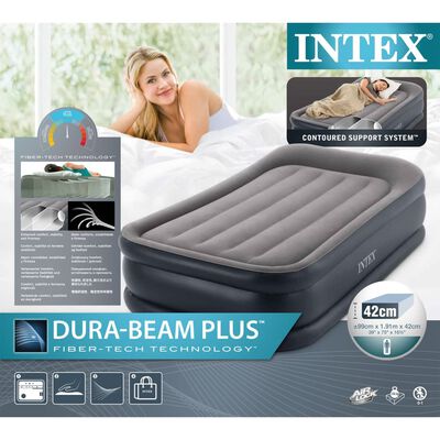 Intex Queen Deluxe DURA-BEAM PLUS felfújható matrac párnatartóval