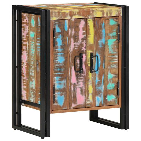 vidaXL Cipőszekr&eacute;ny Soksz&iacute;nű 56 x 35 x 70 cm T&ouml;m&ouml;r &uacute;jrahasznos&iacute;tott fa