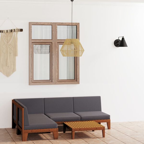 vidaXL 5 r&eacute;szes t&ouml;m&ouml;r ak&aacute;cfa kerti &uuml;lőgarnit&uacute;ra p&aacute;rn&aacute;kkal