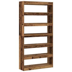 vidaXL K&ouml;nyvespolc 6 szintes 100 x 30 x 198 cm Szerelt Fa Hullad&eacute;kfa
