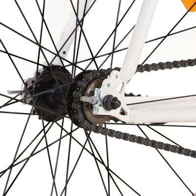 vidaXL fehér és narancssárga örökhajtós kerékpár 700c 55 cm