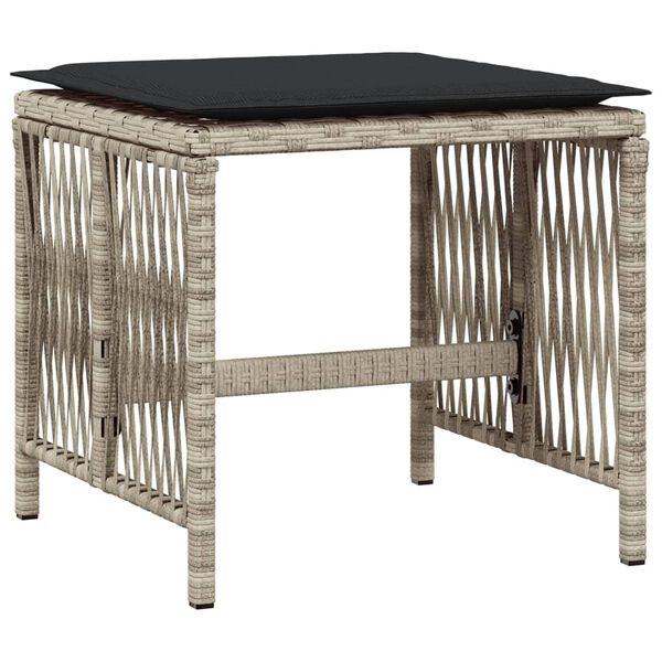 vidaXL 9r&eacute;szes vil&aacute;gossz&uuml;rke polyrattan kerti &eacute;tkezőgarnit&uacute;ra p&aacute;rn&aacute;val