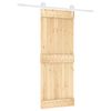 vidaXL Cs&uacute;sz&oacute; ajt&oacute; Term&eacute;szetes &eacute;s Feh&eacute;r 80 x 210 cm Szil&aacute;rd Fenyőfa