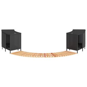 vidaXL fekete polyrattan &eacute;s t&ouml;m&ouml;r ak&aacute;cfa jakuzzi-keret
