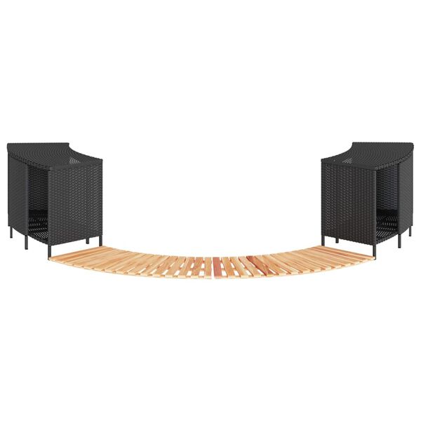 vidaXL fekete polyrattan &eacute;s t&ouml;m&ouml;r ak&aacute;cfa jakuzzi-keret