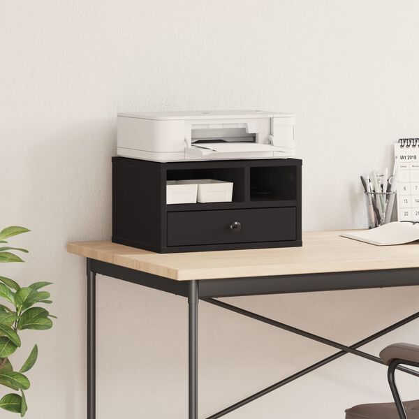 vidaXL fekete szerelt fa nyomtat&oacute;&aacute;llv&aacute;ny 40 x 32 x 22,5 cm