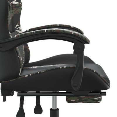 vidaXL fekete és terepszínű műbőr forgó játékszék lábtartóval