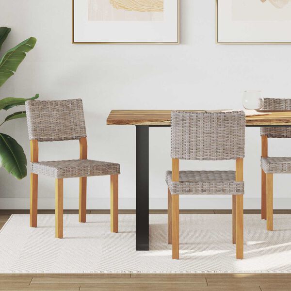 vidaXL &Eacute;tkezősz&eacute;k 2 pcs Kubu Sz&uuml;rke 46 x 55 x 84 cm Kubu ratt&aacute;n