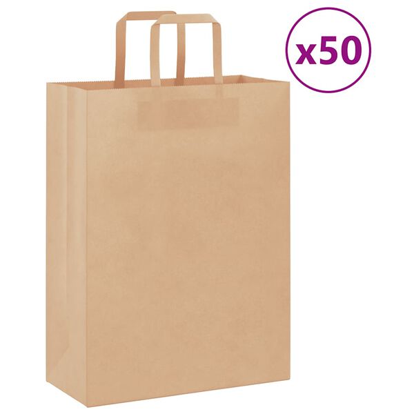 vidaXL 50 db barna pap&iacute;rzacsk&oacute;k foganty&uacute;kkal 26x12x35 cm
