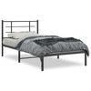 vidaXL fekete f&eacute;m &aacute;gykeret fejt&aacute;ml&aacute;val 107 x 203 cm