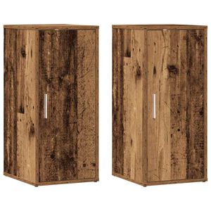 vidaXL 2 db antik fa sz&iacute;nű szerelt fa cipősszekr&eacute;ny 32 x 35 x 70 cm