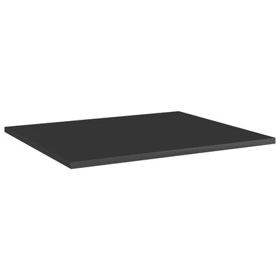 vidaXL 4 db magasfényű fekete forgácslap könyvespolc 60 x 50 x 1,5 cm